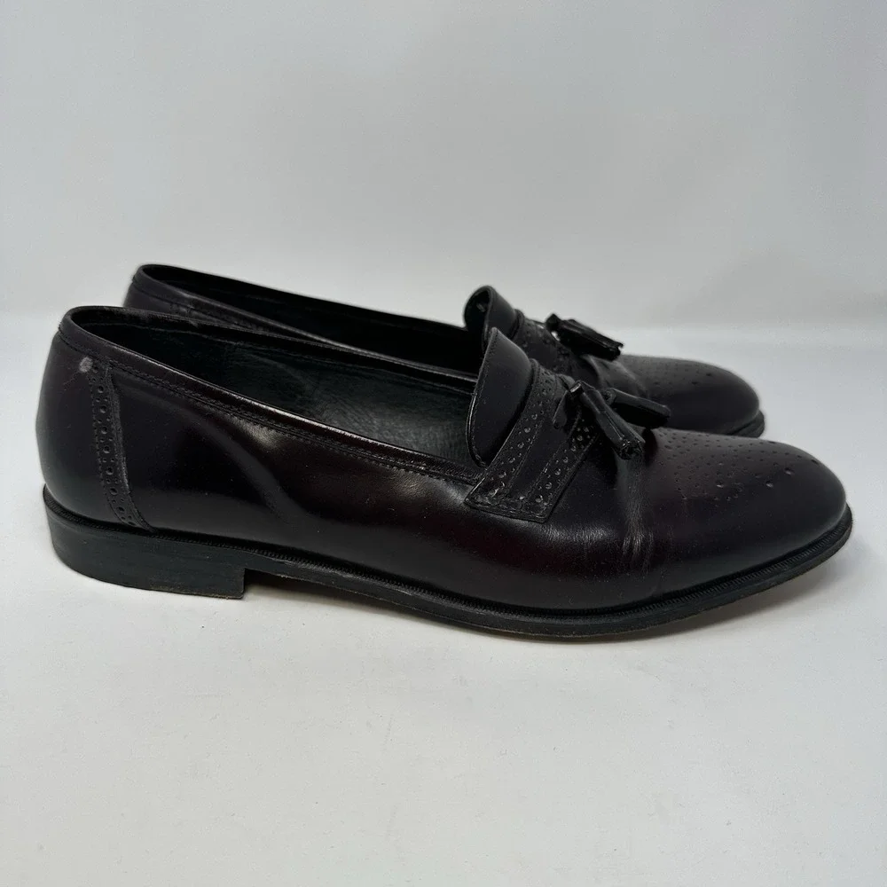 DUCCIO PAPINI Men 9.5 M Burgundy Tassel Loafer‎ Shoe's Handmade in Italy